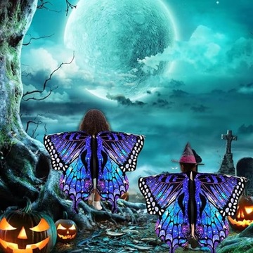 Skrzydło motyla dla dziewczynek z opaską motylkową i koronkową maską na Halloween