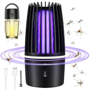 LAMPA OWADOBÓJCZ NA KOMARY MUCHY ELEKTRYCZNA PUŁAPKA UV SKUTECZNA 2 W 1