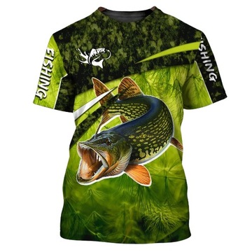 KOSZULAK MĘSKA T-SHIRT FULLPRINT 3D RYBA XL
