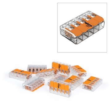 10x WAGO szybkozłączka złączka kostki elektryczne 5x0,14-4 mm² 221-415 WAGO