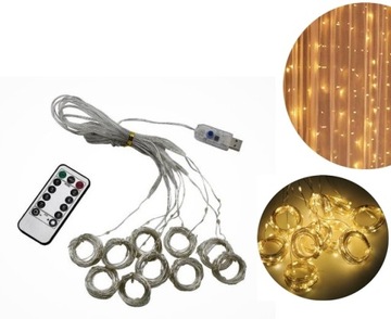 Светодиодная световая завеса 3x2 РЕГУЛИРОВКА через USB + пульт дистанционного управления