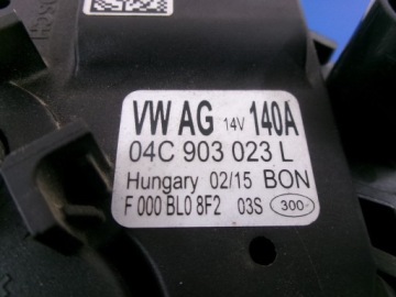 Komplektinis generatorius VW POLO V 64 LIFT 1.2TSI 04C903023L BOSCH 140A, išbandytas – nuotrauka 5