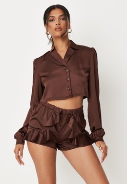 KOSZULA TOP SATYNA BRĄZ MISSGUIDED 38