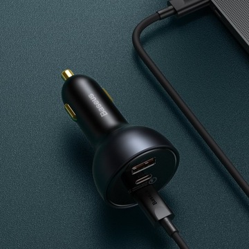 Автомобильное зарядное устройство Fast USB USB-C 160 Вт PPS Quick Charge 5 PD серый