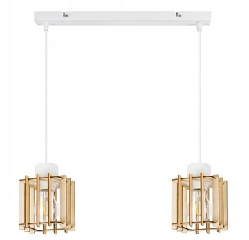 LAMPA WISZĄCA zwis żyrandol sufit DREWNO KOSTKA 2