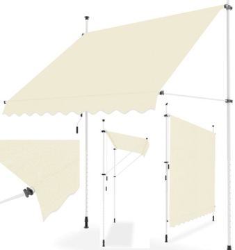 MARKIZA ROZPOROWA balkon ROLETA tarasowa REGULOWANA EASY Beige 350x130 cm