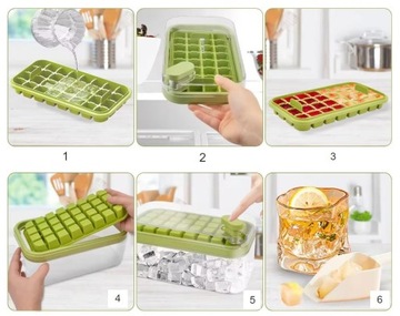 БОЛЬШОЙ КОНТЕЙНЕР ДЛЯ ИЗГОТОВЛЕНИЯ КУБИКОВ ЛЬДА ФОРМОВКА ДЛЯ ЛЬДА CUBE MAKER 64 ШТ. XXL