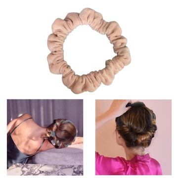 Розовая повязка на голову Scrunchies с щипцами для завивки горячим воздухом