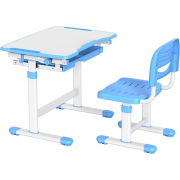 Письмовий стіл дитячий регульований зі стільцем сині Mozos DC-SET-BLUE