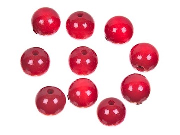 KORALE DREWNIANE koraliki kulki czerwone 20mm