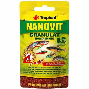 Tropical NANOVIT GRANULAT 10g DLA MAŁYCH RYB