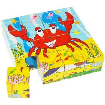 ДЕРЕВЯННЫЕ ПАЗЛ-БЛОКИ 6 В 1 ОБРАЗОВАТЕЛЬНЫЙ ПАЗЛ