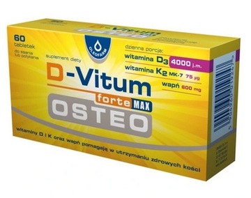 D-VITUM forte MAX OSTEO 4000 wit D3 Wapń K2 60 tab