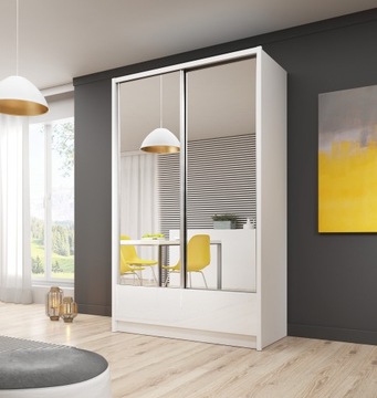 ШКАФ РАЗДВИЖНЫЙ С ЗЕРКАЛОМ ARIA II 150 Белый Глянец