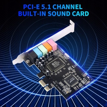 5.1-канальная настольная звуковая карта PCI-E CMI8738
