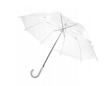 Duży przeźroczysty parasol parasolka XXL 130cm WŁÓKNO MOCNY Ślub