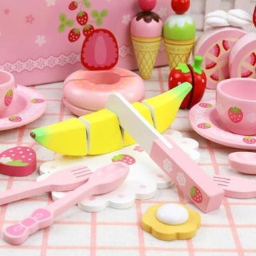 Dovewill Play Food Cake Tea Party Deser Zestaw Uda