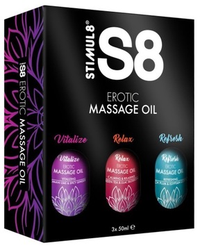 ZESTAW 3 OLEJKÓW S8 Erotic Massage Oil Set 3x50ml