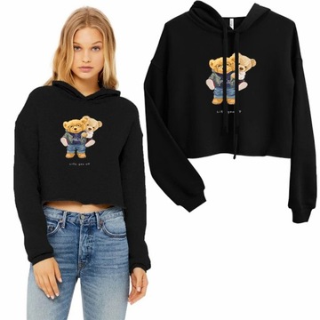 Wygodna Krótka Cropped Bluza Teddy Para Love Wz L