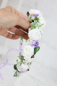 Венок для причастия, цветочный, ФИОЛЕТОВЫЕ розы