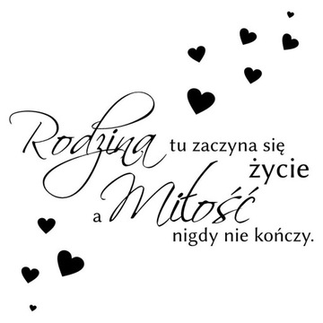Naklejki ścienne RODZINA cytaty ŻYCIE miłość