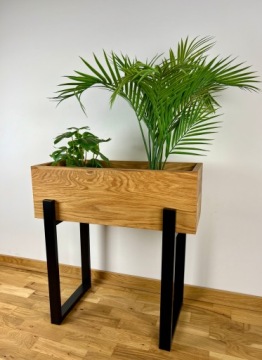 KWIETNIK DONICA LOFT DĄB DREWNO NATURALNE STAL