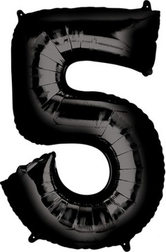 Balon foliowy CYFRA 5 czarna liczba GIGANT 100 cm
