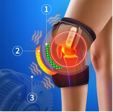 Masażer kolana łokcia barków nefrytowy wibracyjny grzejący do masażu Opaska