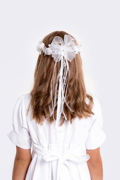 WIANEK KOMUNIJNY Z TRANSPARENTNYMI RÓŻAMI