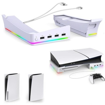 PODSTAWKA CHŁODZĄCA STACJA ŁADUJĄCA RGB STOJAK POZIOMY DO PS5