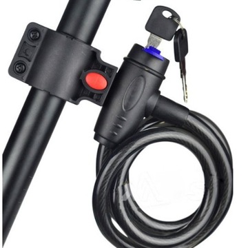 ВЕЛОСИПЕДНЫЙ ЗАМОК ВЕЛОСИПЕДНЫЙ ЗАМОК КЛЮЧ БЕЗОПАСНОСТИ ПРОЧНЫЙ КАБЕЛЬ