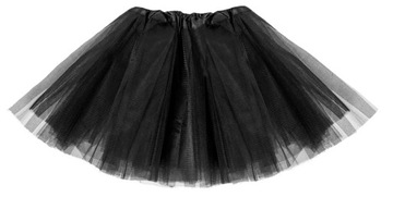 Strój spódniczka TUTU tiulowa czarna dł. 30 cm 90-