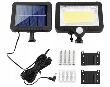 СОЛНЕЧНАЯ ЛАМПА С ДАТЧИКОМ ДВИЖЕНИЯ И СУМЕРКИ 100LED