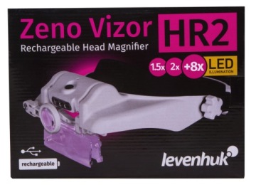 Налобная лупа Levenhuk Zeno Vizor HR2 с перезаряжаемым аккумулятором