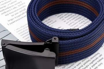 Ремень WEBBING длиной 150 см, темно-синий + КОРИЧНЕВЫЙ, МУЖСКОЙ