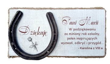 Podkowa życzenia Podziękowanie Nauczyciela -lki Wychowawcy grawer gratis