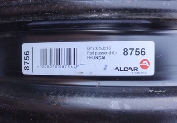 4× DISK OCELOVÝ ALCAR STAHLRAD 6.5" X 16" 5X114.3 ET 45