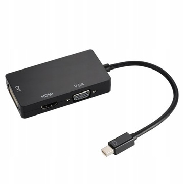 ADAPTER z MINI DisplayPort do HDMI 4K VGA DVI 3w1