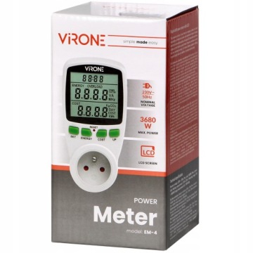 Калькулятор счетчика энергопотребления Ваттметр с ЖК-дисплеем 2 тарифа