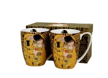 Komplet 2 kubki 350 ml Pocałunek by Gustav Klimt