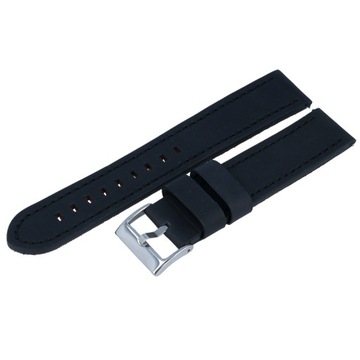 PASEK do zegarka skórzany DILOY CZARNY 22mm XL
