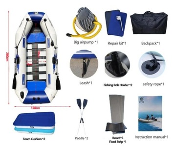 Ponton wędkarski turystyczny łódka SOLAR MARINE 260 x 128 cm na 3-4 osoby