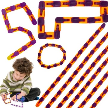 IMNPEOPS ЗМЕЯ ЦЕПЬ СЕНСОРНАЯ АНТИСТРЕССОВАЯ ИГРУШКА-ЦЕПЬ-ПАЗЗЛ