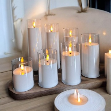 ŚWIECZKA WKŁAD LED DO ZNICZA EFEKT PŁOMIENIA NA BATERIE ŚWIECA 22,5 CM 7030