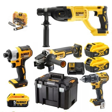 BITY + DEWALT ZESTAW NARZĘDZI COMBO 4SZT 3X5AH 18V