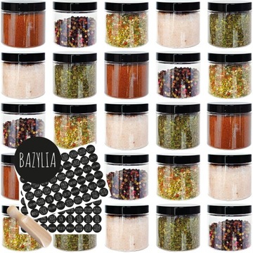 200 мл 24 шт. КОНТЕЙНЕР + этикетки для специй 108