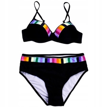 ЧЕРНЫЙ КУПАЛЬНИК ЦВЕТНЫЕ ПУШ-АП M