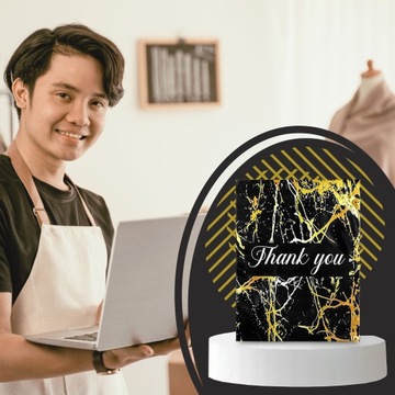 FOLIOPAKI KURIERSKIE MOCNE 255X370 ZŁOTY MARMUR THANK YOU 50SZT