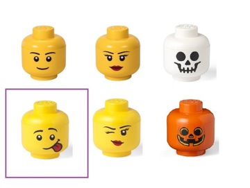 Коробка-контейнер для кубиков LEGO, голова с язычком, подарок на день рождения для детей от 3 до 99 лет.