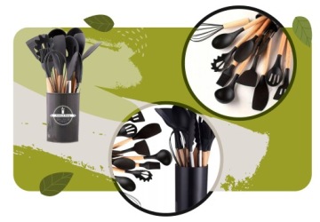 НАБОР КУХОННОЙ ПОСУДЫ СИЛИКОНОВАЯ АКСЕССУАРЫ Ложка Половник Лопатка 12 шт.